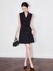 High-End Sleeveless Waist-Slimming Vest Dress for Formal Occasions 