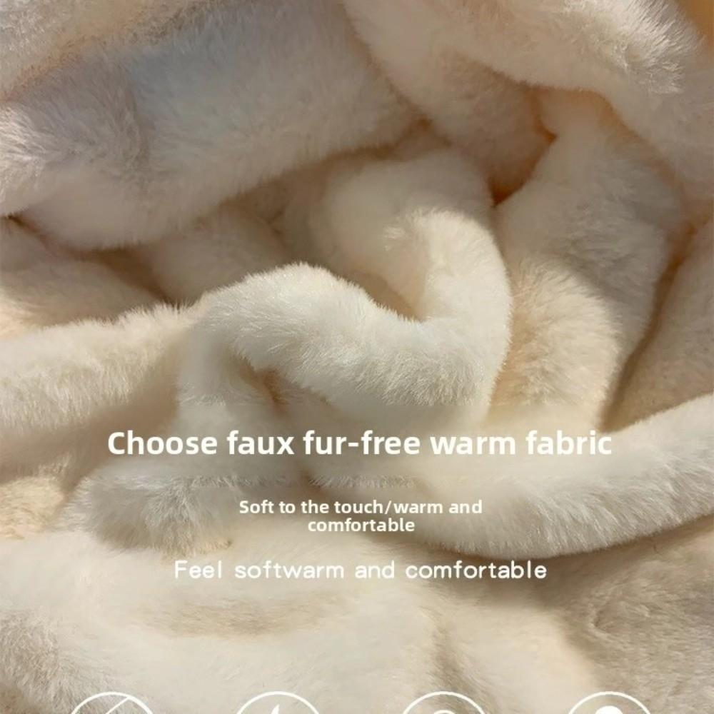 Fluffy Ear Protection Hat Warm Velvet Bucket Hat Cute Plush Bear Hat  Women