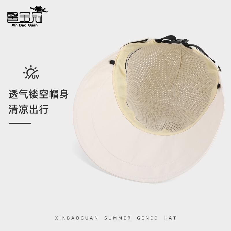 New summer hollow breathable hat women's large brim face covering sunscreen hat outdoor travel fashion versatile sun hat