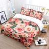 Pink Rose Flower Cluster Background Print Soft Comfortable Duvet Cover Bedding Set Included 1*Duvet Cover 2*Pillowcases