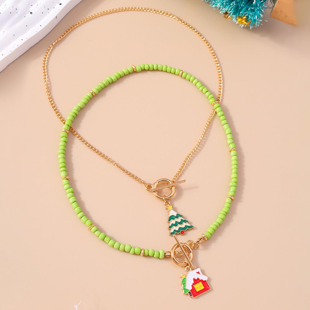 

Santa Claus Christmas Necklace & Choker Set - European & American Jewelry