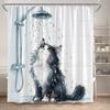 Funny Bathing Dogs Shower Curtain Bathtub Wash Your Paws Cute Pet Cartoon Animals Bath Curtains Fabric Bathroom Decor with Hooks