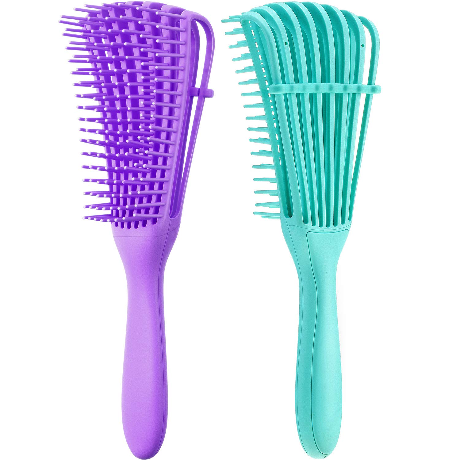 

Detangling Brush for Afro America/African Hair Textured 3a to 4c Kinky Wavy/Curly/Coily/Dry/Oil/Thick/Long Hair, Knots Detangler Easy to Clean фиолетовый/зелёный