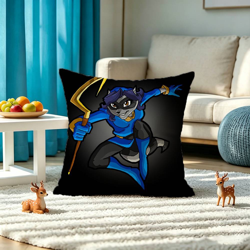 Bentley Shrewd Sly Cooper Square Double-Sided printed Pillow Case Bedroom Bedside Pillow Sofa Cushion Cover