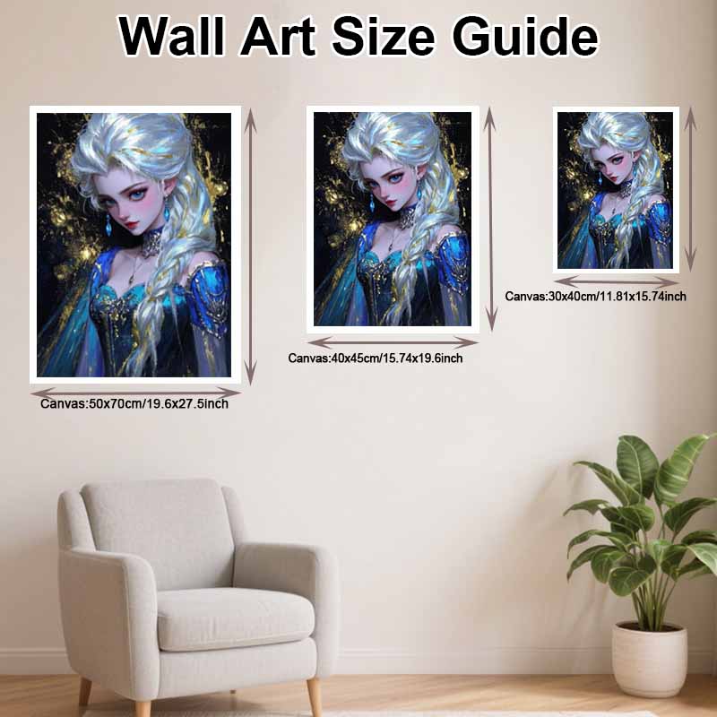 Disney Diamond Painting Set Elsa Blue Ice Queen Home Decor Craft, Perfect Handmade DIY Gift Idea