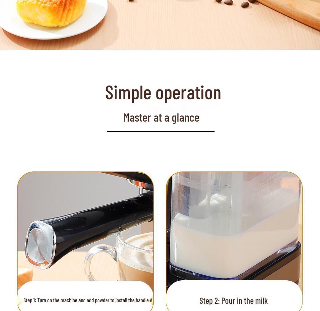 Domowy ekspres do kawy z nowym kolorowym ekranem, wysokociśnieniową ekstrakcją 20 barów i spieniaczem do mleka