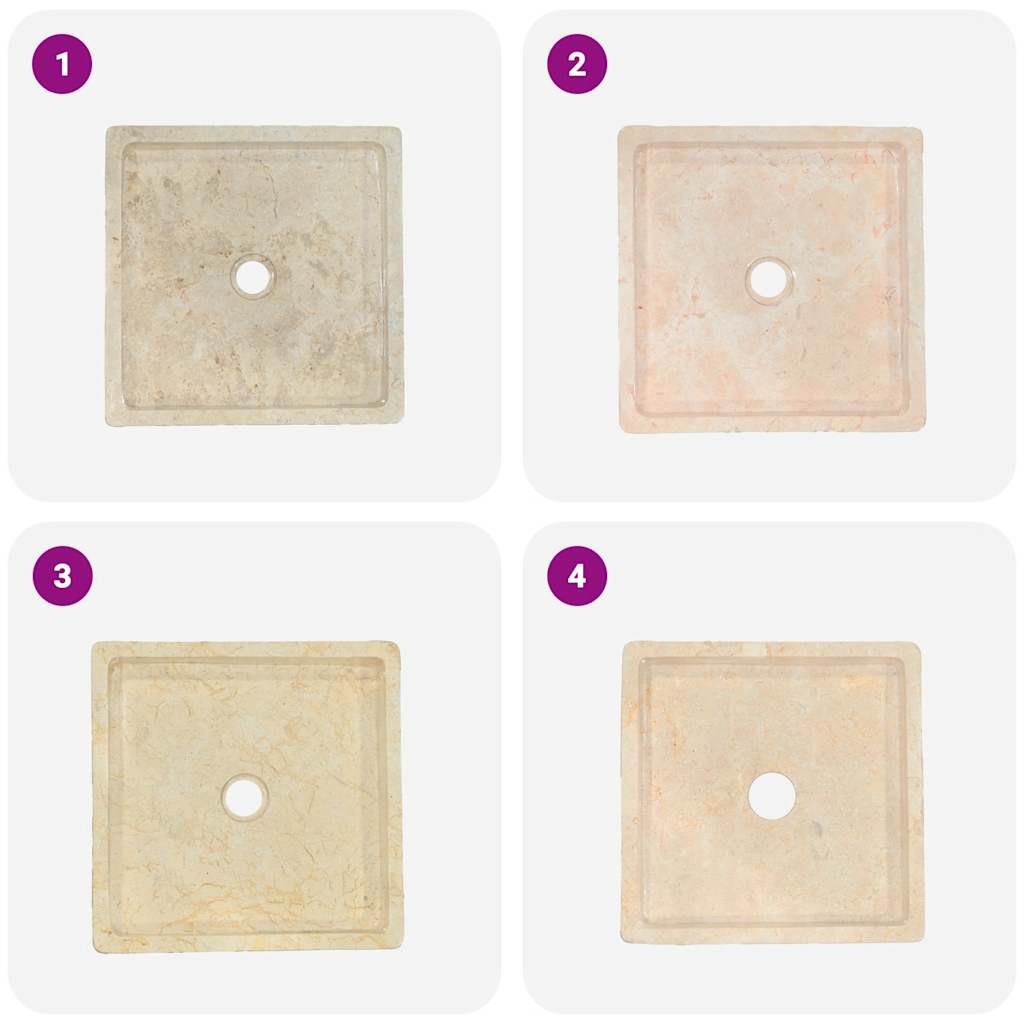 Cream Wash Basin 40 X 40 X 10 Cm Marble