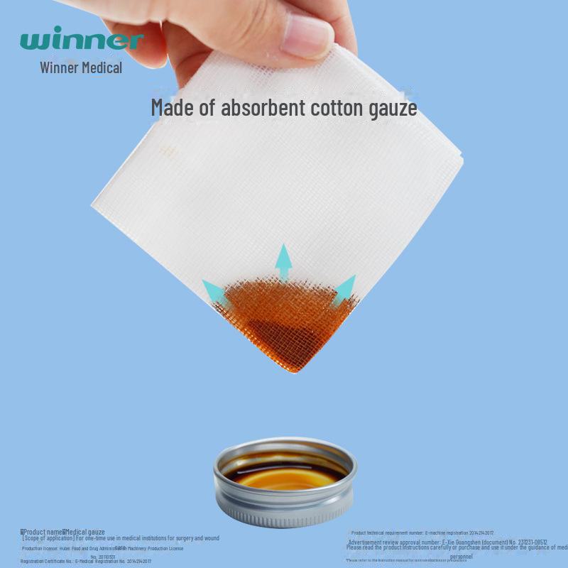Winner Steady Sterile Disposable Medical Gauze Pieces - 5cm, 7.5cm, 10cm