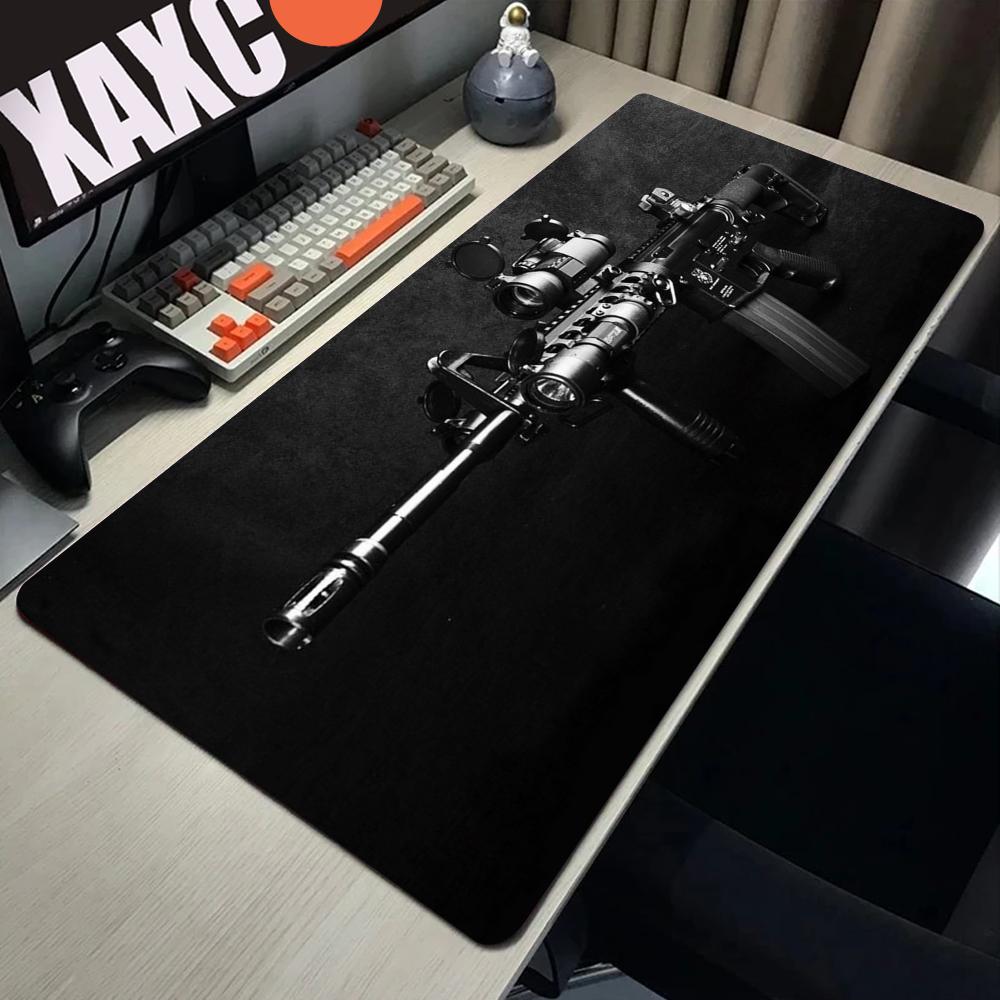 Computer Desks Sniper Rifle Anime Mouse Pad Kawaii Gamer Keyboard Desk Accessories Pc Cabinet Games Mousepad Mat Gaming Mats Xxl