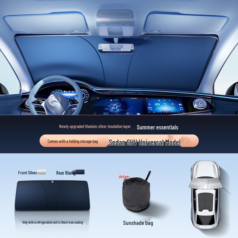 

Car Sunshade Windshield Protector with Heat Insulation and Sun Visor Car Universal Silver Coating
