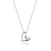 [Stonehenge]] Silver Heart Cubic Necklace Sa24D38T