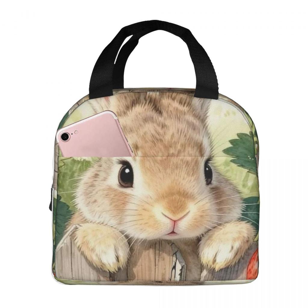 Rabbit In The Forest Anime Insulated Lunch Bag for Women Office Cooler Thermal Food Box Tote Portable Lunch Boxes Container
