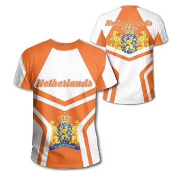 2025 Dutch Flag T-shirt 3D Printed Dutch Orange T-shirt Oversized Short-sleeved Outdoor Sports Top T-shirt