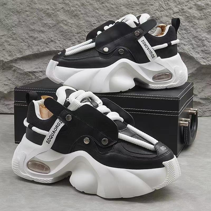 Fashion Men's Thick Bottom Casual Designer Chunky Sneakers High Top Trainers Men Fashion Platform Shoes Breathable Outdoor Sneakers
