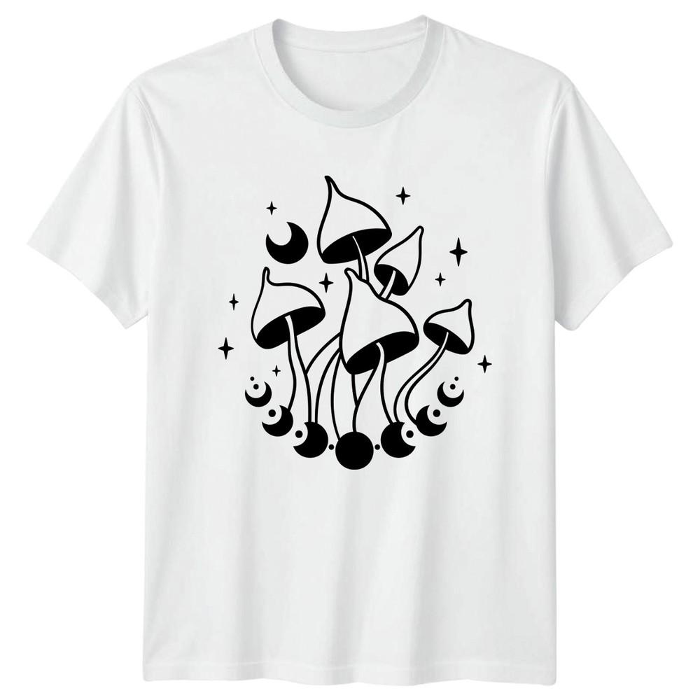 Mystical Mushroom Moon Phases Magic TShirt Boho Witch Fungi Nature Birthday S
