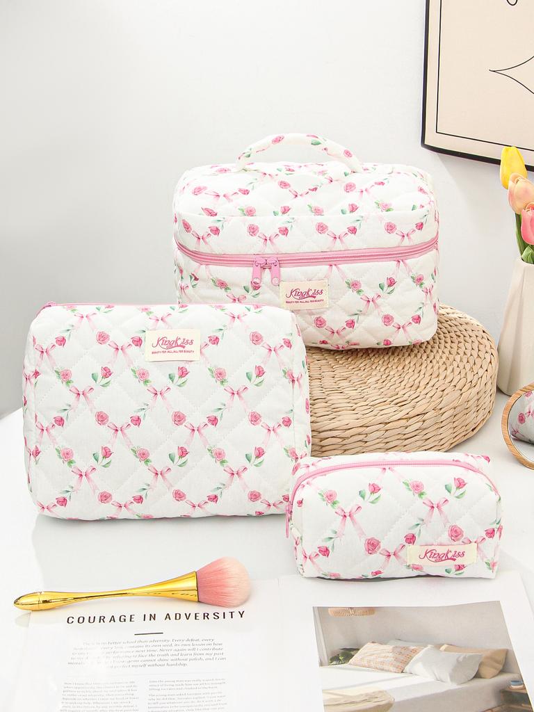Simple Fresh Makeup Bag Large Capacity Multifunctional Cosmetic Storage Bag Portable Travel Toiletry Pouch for Cosmetics Brushes Toiletries Daily Use