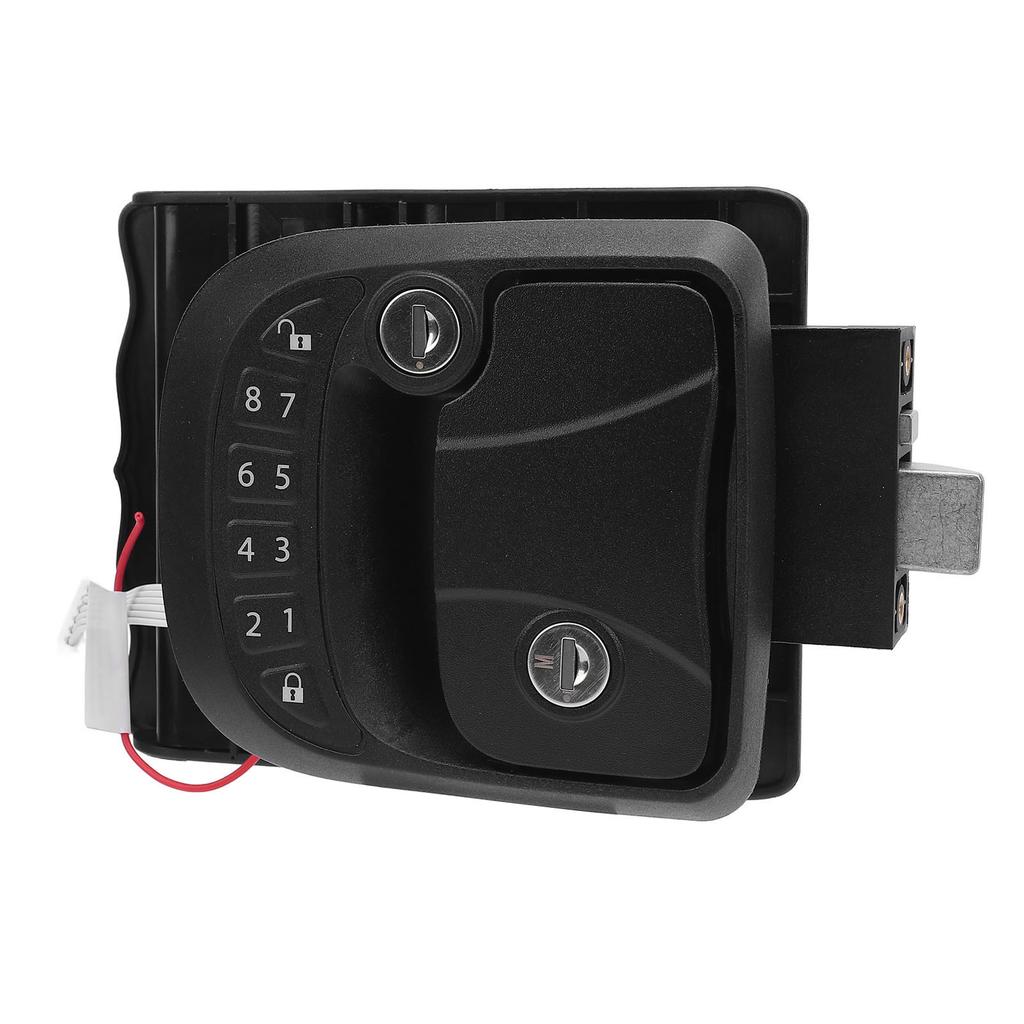 RV Door Lock Latch Keyless Entry Remote Control Keypad Zinc Alloy Trailer Door Latch for Trailers Motorhomes Left Side