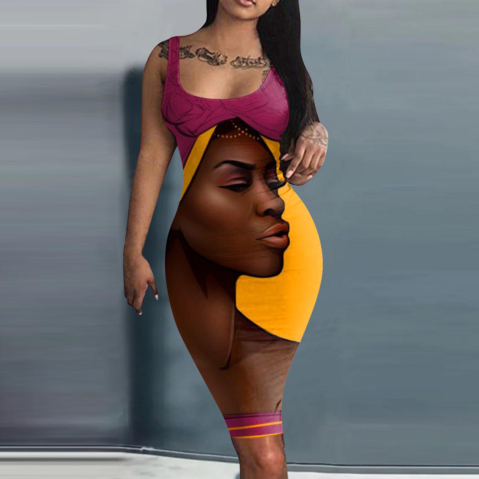 

Женское сексуальное боди, платье-майка без рукавов, длина миди, тонкое облегающее платье для вечеринки, пляжа, свиданий, платье без рукавов с абстрактным художественным принтом M жёлтый