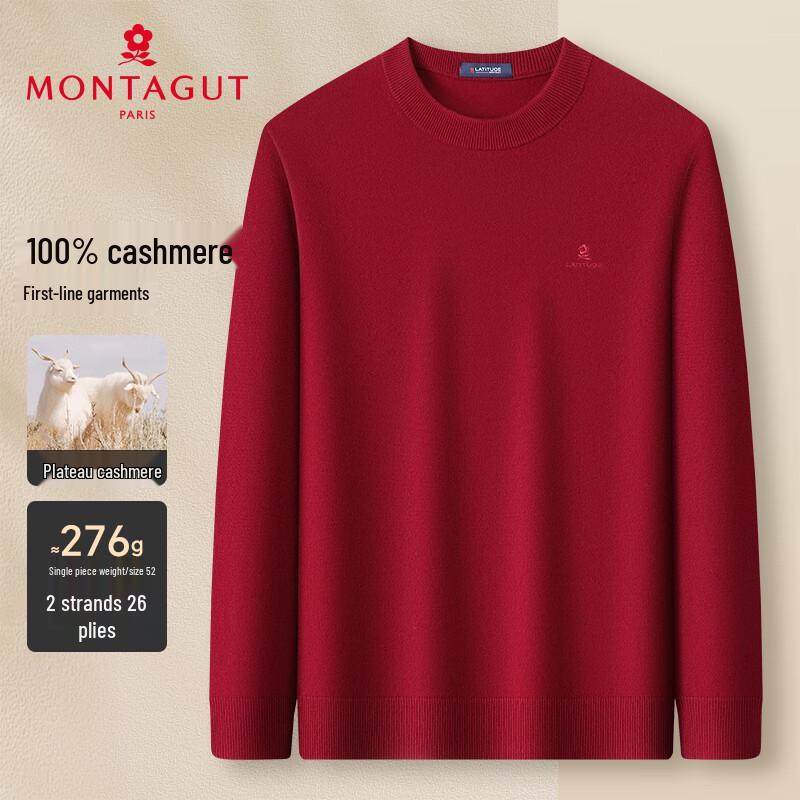 

MONTAGUT Men s Pure Cashmere Round Neck Sweater XL