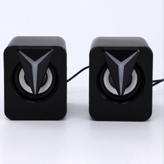 1 Pair Small USB Speaker Sound Box with RGB Light Virtual Surround Sound Computer Laptop Speaker Portable Mini Loudspeaker