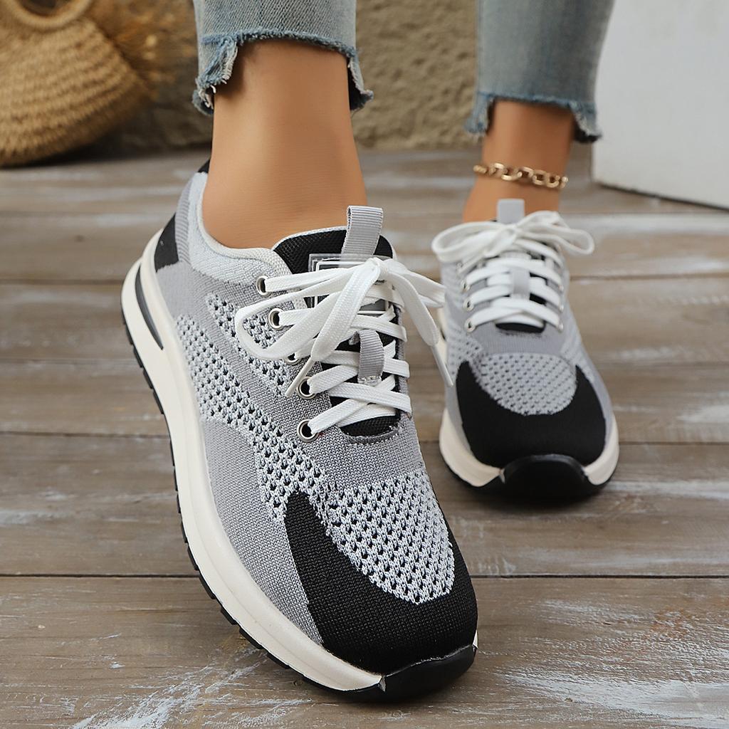 Lässige atmungsaktive Mesh-Sneaker in Übergröße, Frühling und Sommer neu, Damen bequeme, weich besohlte, flachabsatzige Einzelschuhe