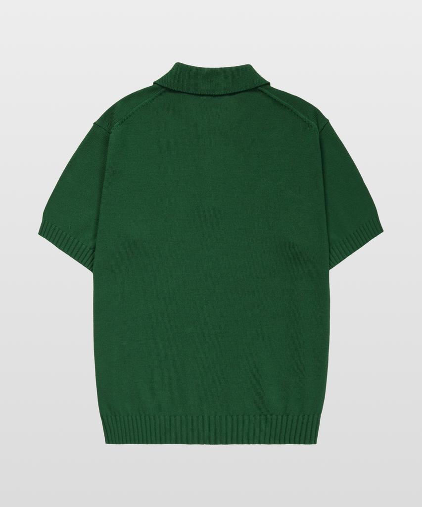 MANNERGRAM 100% Soft Cotton 3-Ply Polo Short Sleeve Knit Green