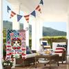 4th of July Patriotic Cat Garden Flags for Outside 12x18 Double Sided, Small Burlap Holiday Independence Day Memorial Day Ya