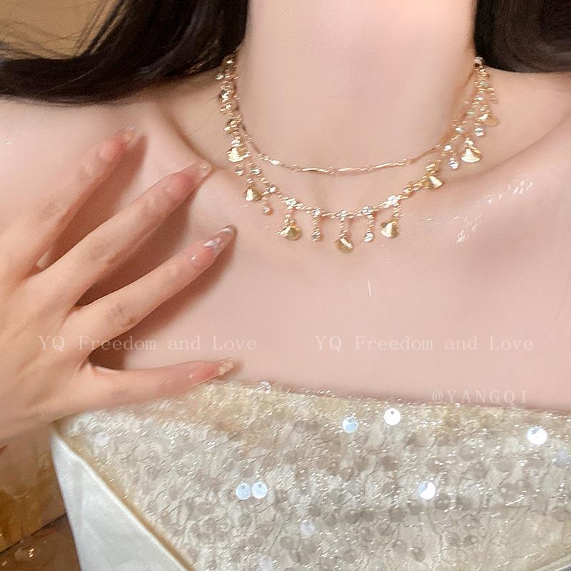 Geometric Pendant Necklace With Large And Small Squares