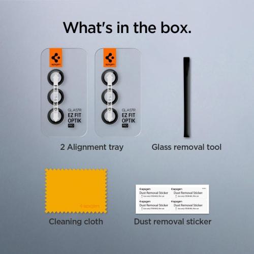Spigen Galaxy S24 Camera Protection Film Black 2 Sets with Installation Kit High Transmittance 9H Hardness Shockproof Compatible with Galaxy S24 Lens