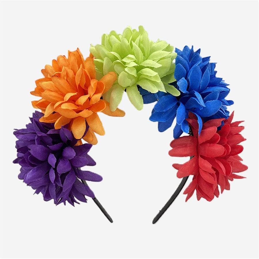 New simulated fabric flower headband fashionable ladies bride punk colorful daisy headband personalized party hair accessories