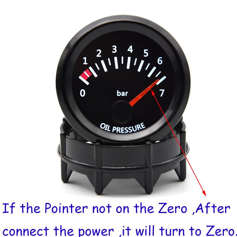 Universal 52MM Racing Gauge Oil Pressure Gauge 0-7 Bar Oil Pressure Meter 1/8NPT Oil Press Sensor for Car White LED Light Custom