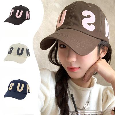 Letter Baseball Cap for Women with Deep Top Wide Hat Big Head Versatile Baseball Cap American Soft Top Small Baseball Cap