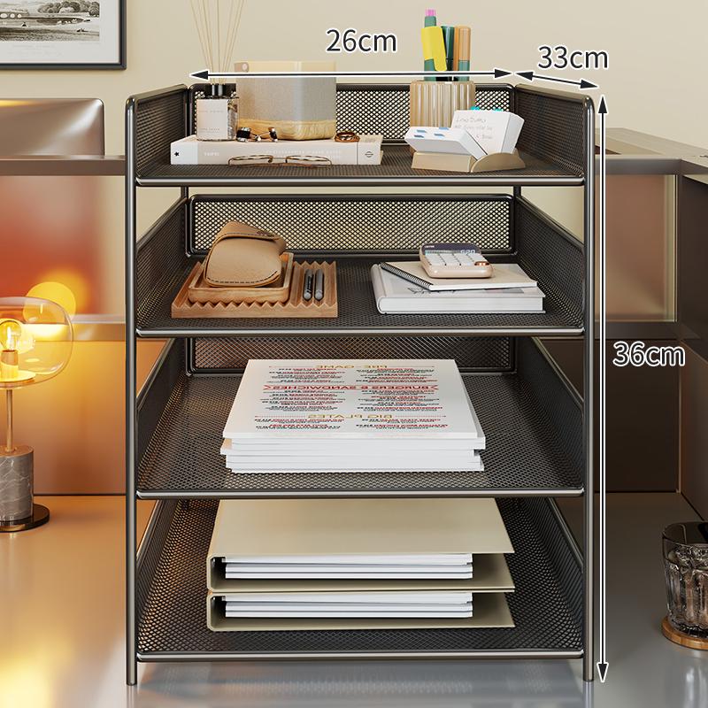 Multi-Functional Metal Document Rack - Large Capacity Office Storage Organizer