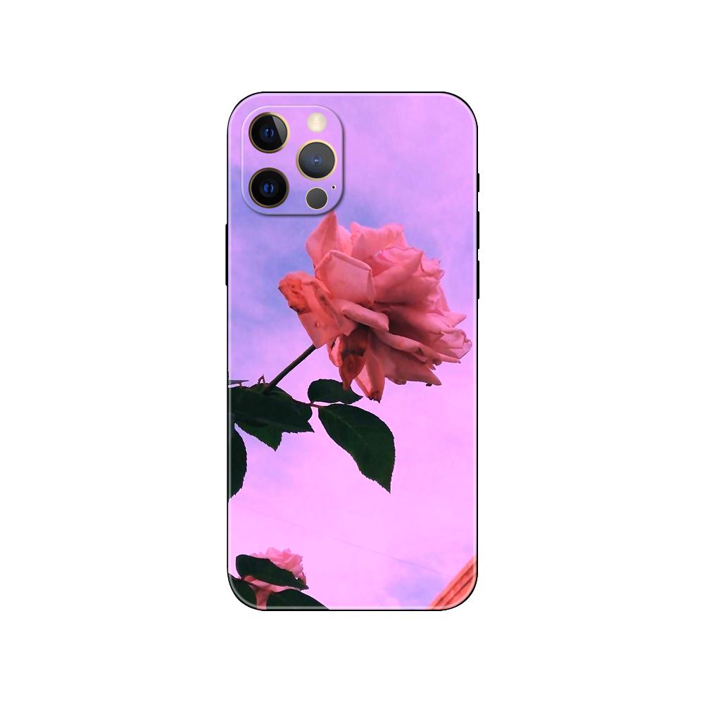 Pink Flower Peony phone case for iphone 5 5s 2020se 6 6s 7 8 plus x 10 XR XS 11 12 13 mini pro MAX black tpu back cover