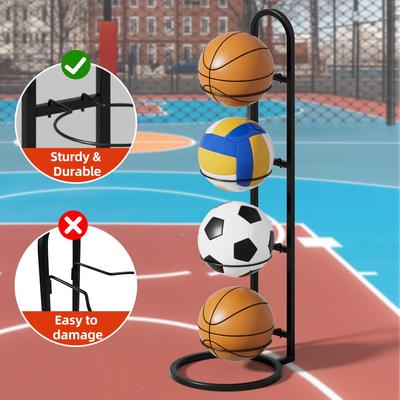 Canestro da Basket Mobile e Rastrelliera per Palloni da Basket, Calcio e Pallavolo