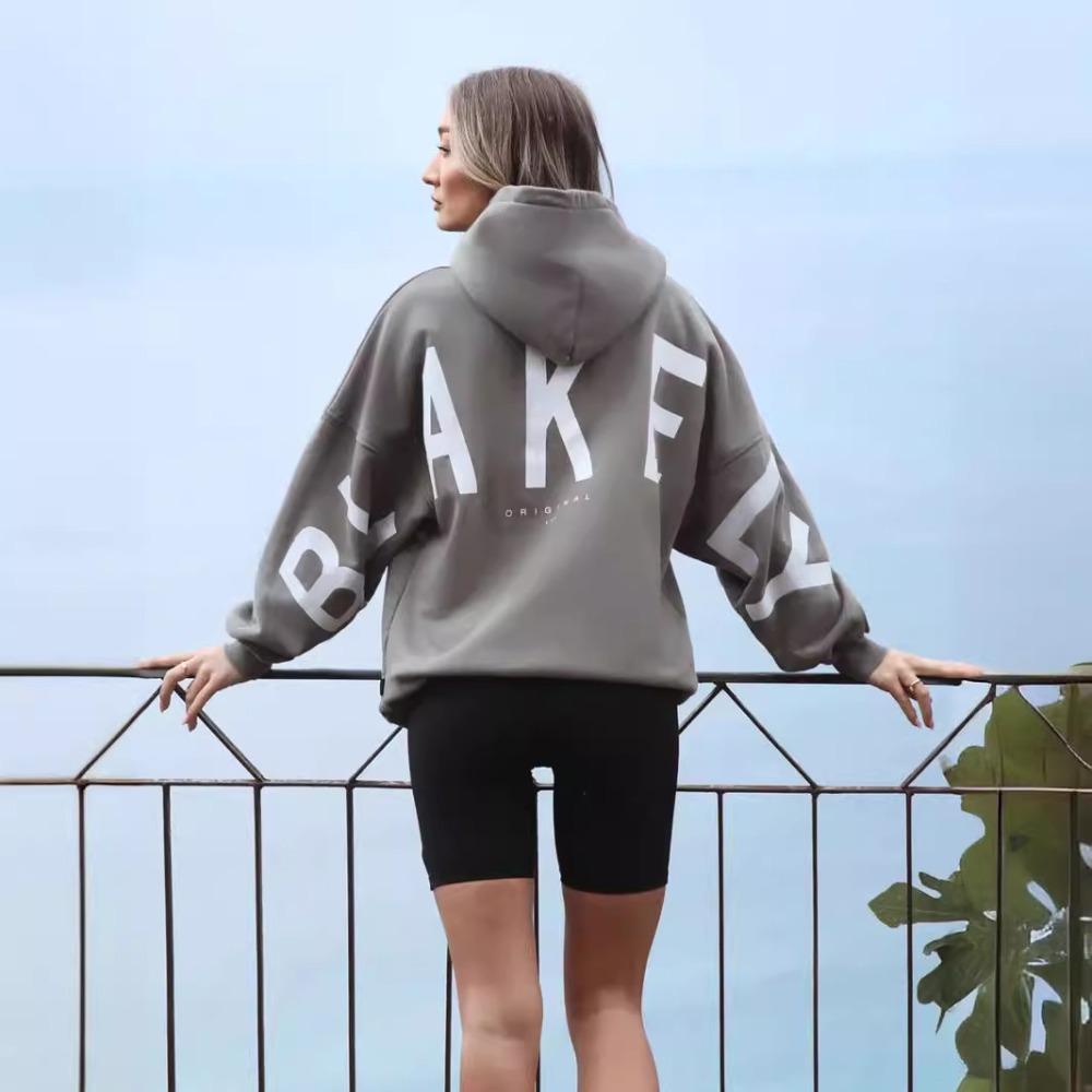 Women's Crew Neck Long Sleeve Letter Printed Oversized Sweatshirt Casual Top