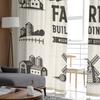 Vintage Farm Buildings Set Sheer Curtains for Living Room Transparent Tulle Window Curtain Bedroom Kitchen Decor Veil Drapes