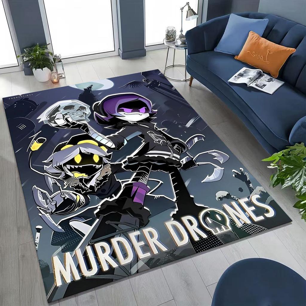 Cartoon Murder Drones Uzi Robot Art Rug for Bedroom Living Room Sofa Home Doormat Decor,Large Kids Play Non-slip Floor Mat