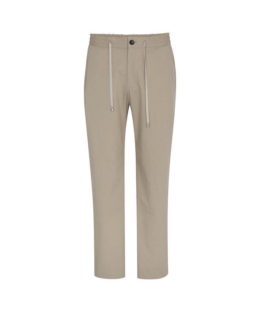 SOLEW Tapered Single-Pleat Elastic Pants_Beige