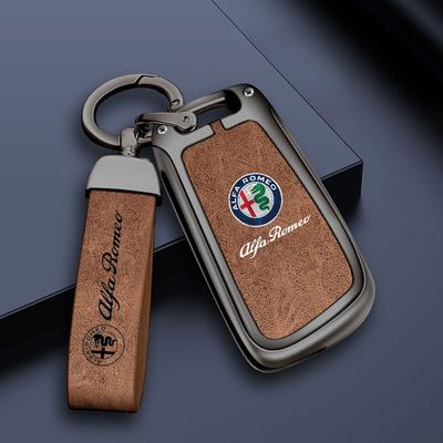 Car Alloy Key Case Bag Car KeyChain Metal Key Shell For Giulia Stelvio Giulietta 159 147 156 166 Car Accessories
