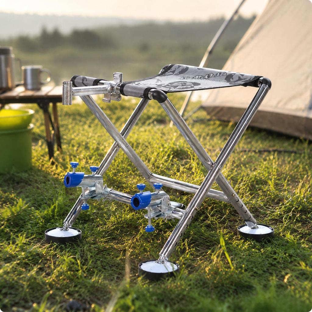 Fishing Stool with Tray Support Non-Slip for Fishermen, Anglers