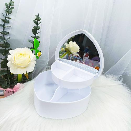 Hair Accessories Box Jewelry Storage With Mirror Pink Hair Clips Rubber Band Organiser For Girls Children Portable Travel Case