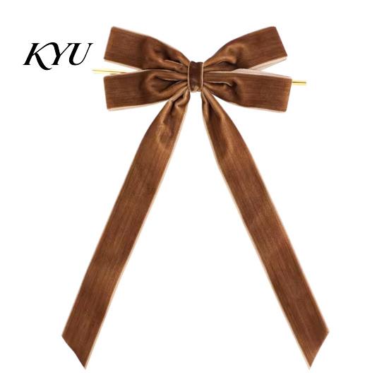 Soft Flannel Bow Ornaments Velvet Ribbon Xmas Pendant, Christmas Tree Ornament, Reusable Party Supplies Decorative Retro Style Hanging Pendant