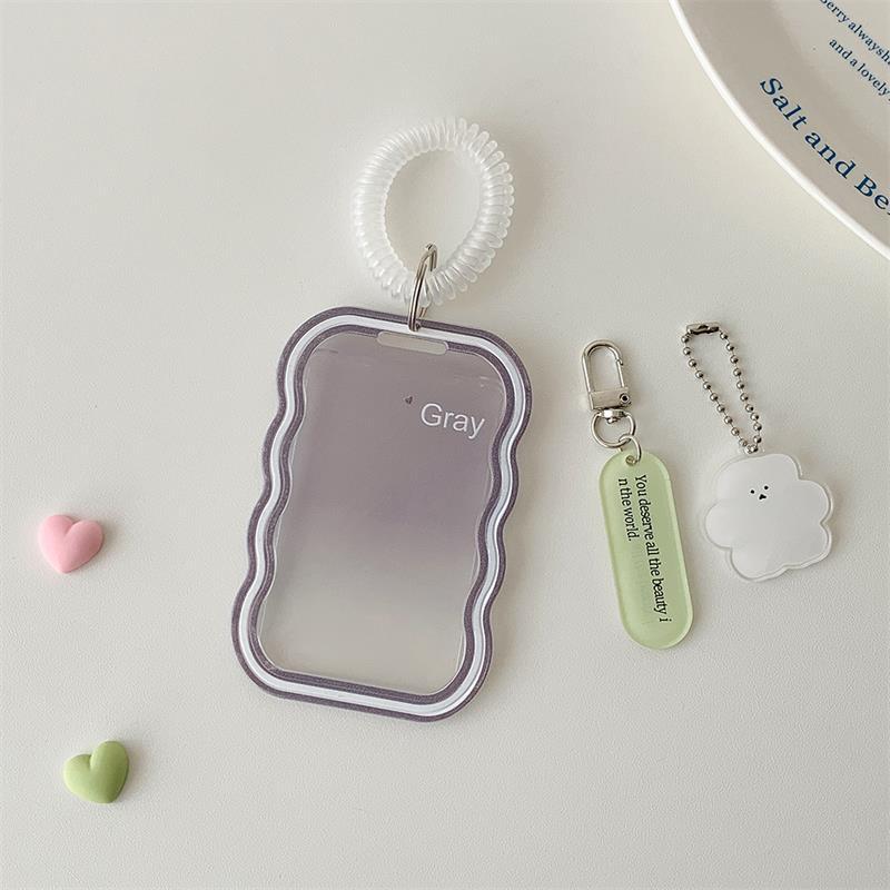 Soft Silicone Card Holder With Elastic Rope Pendant Photocard Holder Idol Photo Display Storage Protect Cover Keychain Bag Charm