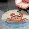 Sommer Cartoon Krabbe Runder Teppich Waschbare Teppiche Innen Kreis Fußmatte Weicher Rutschfester Teppich für Wohnzimmer Schlafzimmer Esszimmer