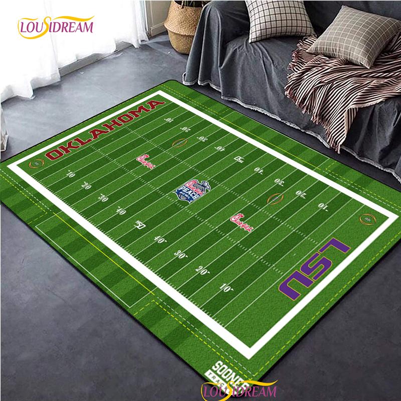 Personalisierter American Football Court Teppich, Teppich für Wohnzimmer Schlafzimmer Dekoration, Kinder Küche Badezimmer Rutschfeste Bodenmatte Alfombra