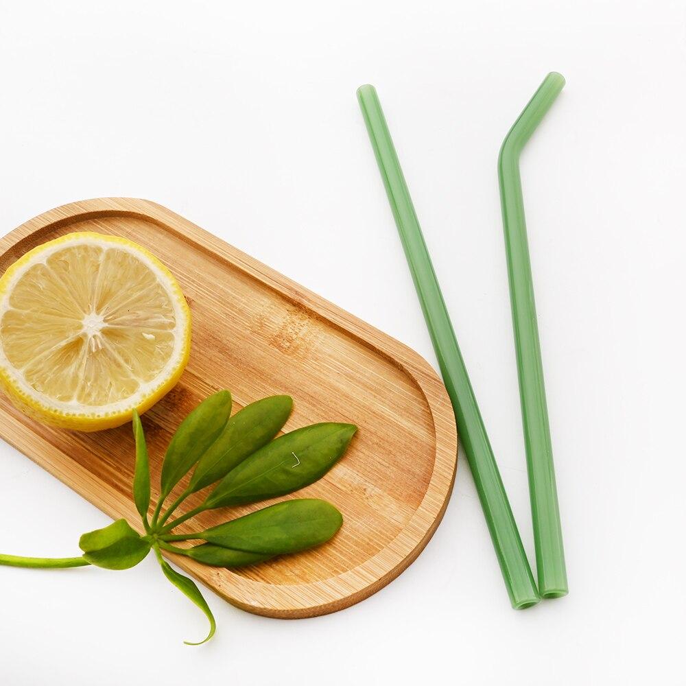 Healthy Eco Friendly Drinking Bent Glass Straws 200mmx8mm Reusable Glass Straws Set Multicolor for Cocktail Smoothie Milkshake