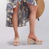 Hemp Rope Slope Heel Thick Bottom Cool Slippers Hollow Flower Embroidery Thread Word with Holiday Leisure Daily Fashion Thick Bottom Increase