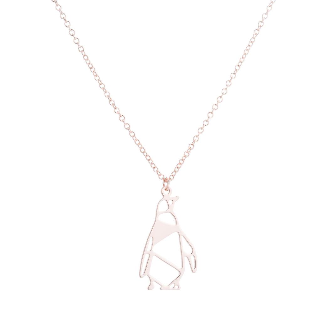 Elegant Women's Stainless Steel Origami Pendant Necklace