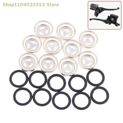 petite10Pcs Motorcycle Brake Master Cylinder Sight Glass Kit Oil Window for Hydraulic Brake Reservoir Quick Fix and Repairing